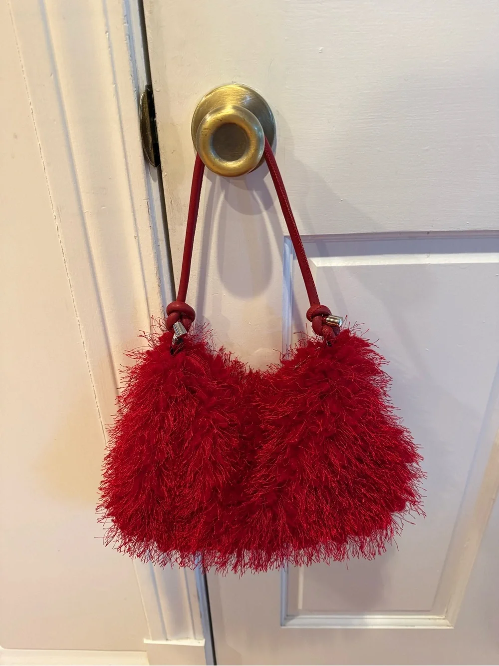 Red Fluffy Purse